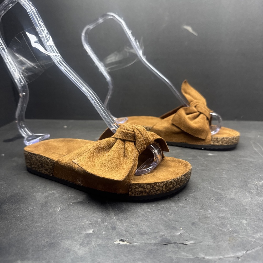 Link Tan Suede Slip On Sandals Girls Size 11